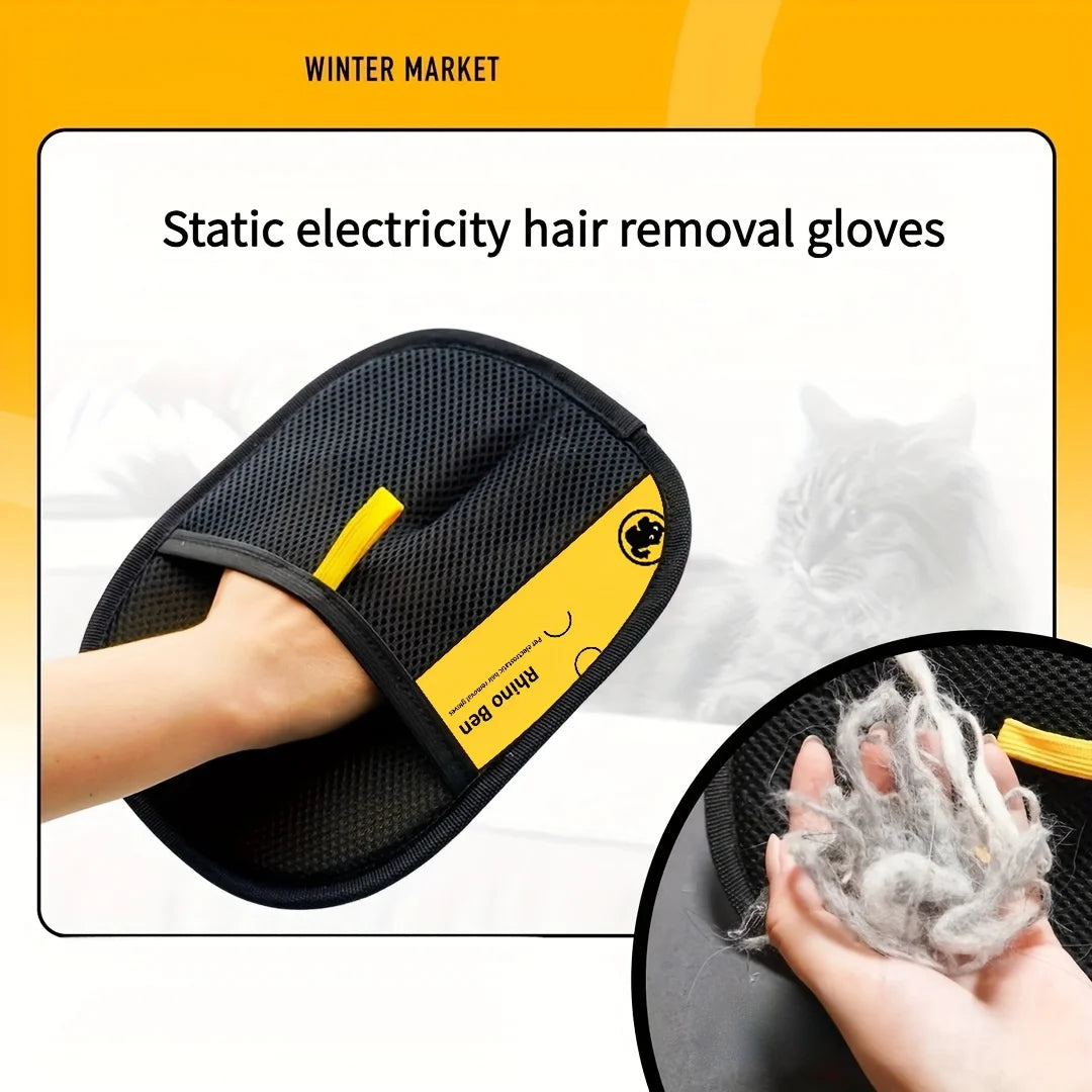 2-Piece Pet Hair Removal Gloves โ Double-Sided Cat Brushes, Anti-Shedding Grooming Gloves, Hair Control Care Tools