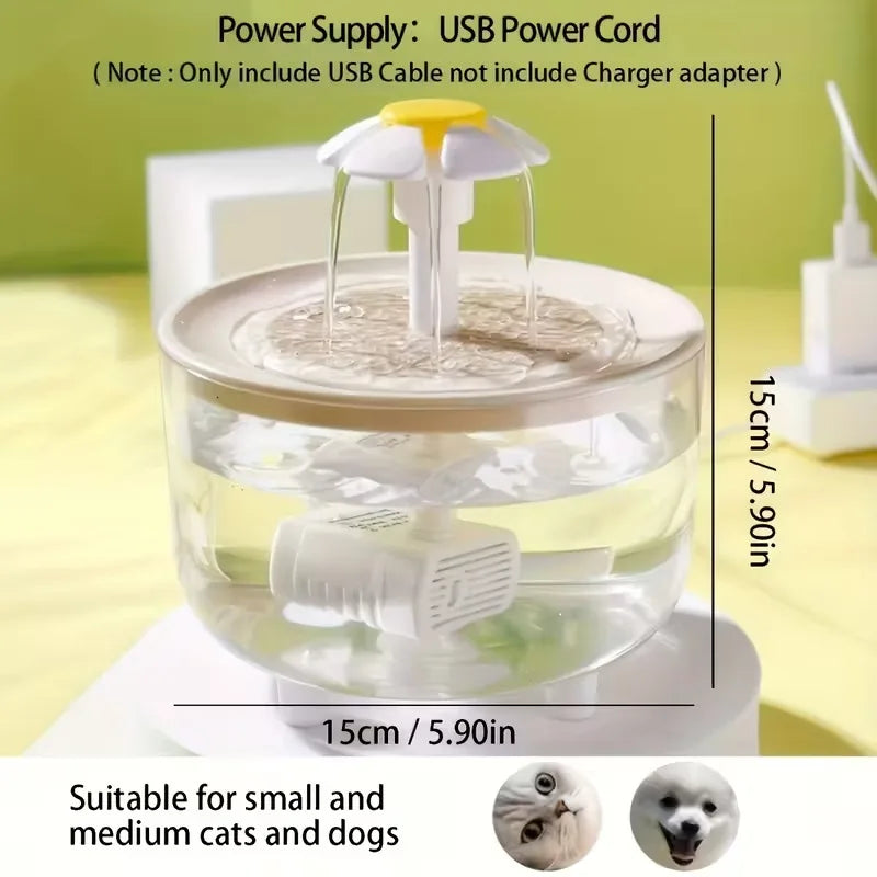 Automatic Pet Water Fountain for Cats & Dogs | Large Capacity, Ultra-Quiet USB Powered, Food-Grade PP, Continuous Fresh Flow Drinking Dispenser