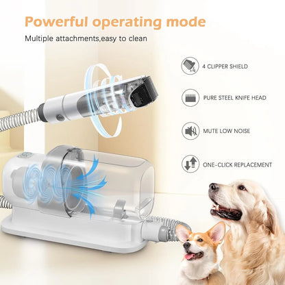 Dog Grooming Vacuum Kit with 2.3L Capacity | 5-in-1 Pet Grooming & Deshedding Tools, Low Noise Suction System, Hair Removal for Dogs & Cats