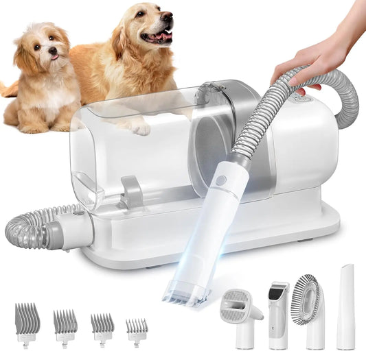 Dog Grooming Vacuum Kit with 2.3L Capacity | 5-in-1 Pet Grooming & Deshedding Tools, Low Noise Suction System, Hair Removal for Dogs & Cats
